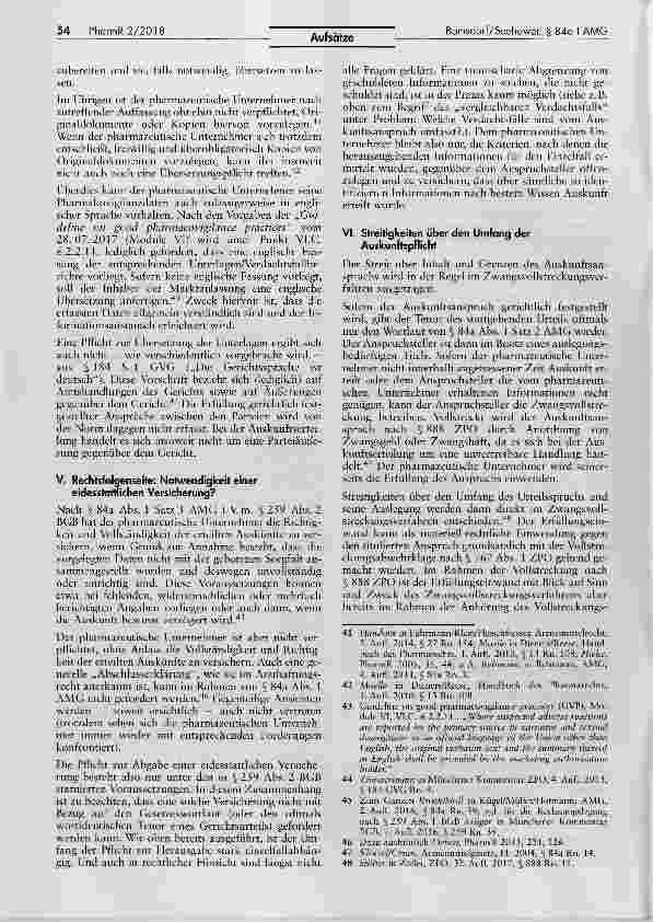 Vorschauseite 6: Der Auskunftsanspruch nach § 84a Abs. 1 AMG in der Praxis