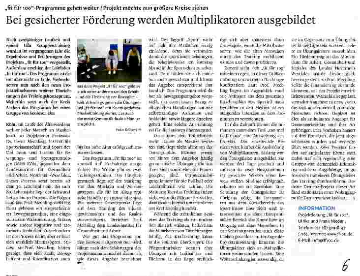 Vorschauseite 1: Bei gesicherter Förderung werden Multiplikatoren ausgebildet