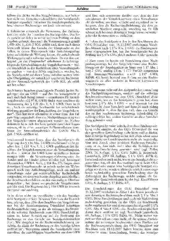 Vorschauseite 4: Anmerkung zu zwei höchst umstrittenen Entscheidungen des Sozialgerichts Stuttgart vom 20.12.2007 (Az. S 10 KR 8404/07 und S 10 KR 8604/07) betreffend die AOK-Rabattvertragsausschr…