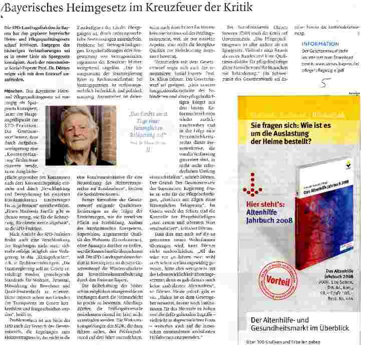 Vorschauseite 1: Bayerisches Heimgesetz im Kreuzfeuer der Kritik
