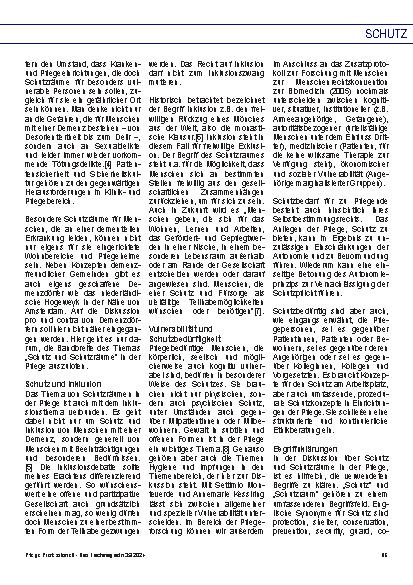 Vorschauseite 2: Schutz und Schutzräume in der Pflege: Schutz und Schutzräume – buchstäblich und im übertragenen Sinne
