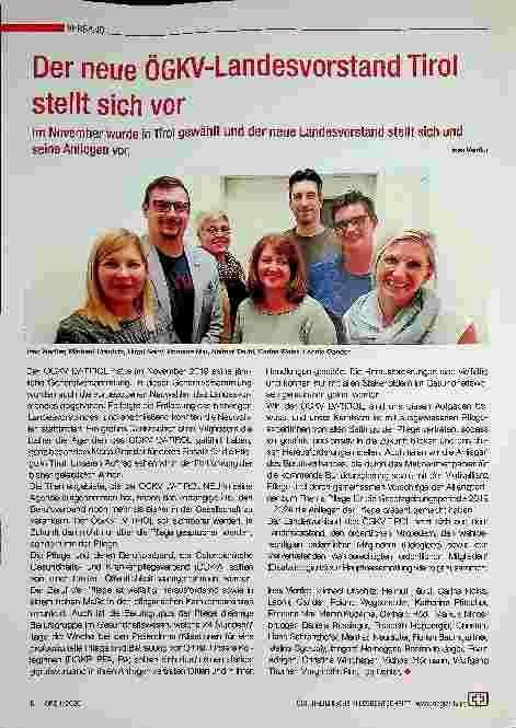 Vorschauseite 1: Der neue ÖGKV-Landesvorstand Tirol stellt sich vor.
