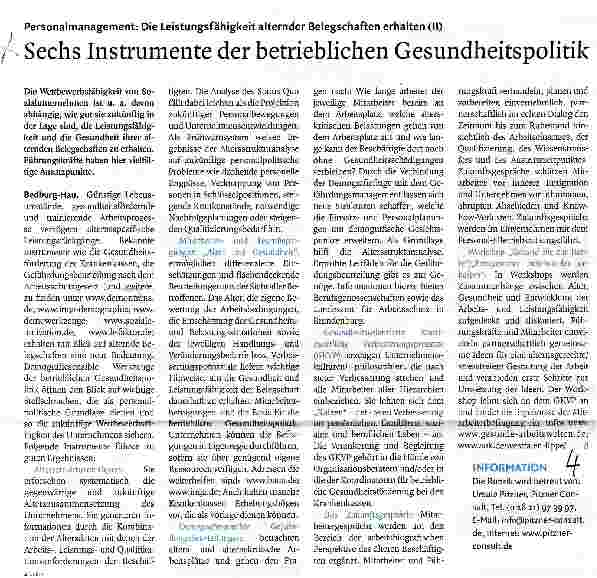 Vorschauseite 1: Sechs Instrumente der betrieblichen Gesundheitspolitik