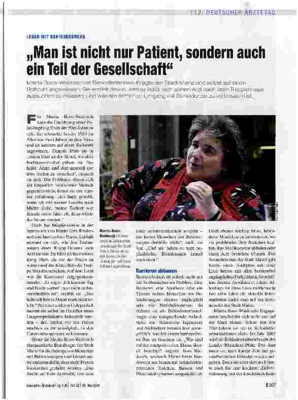 Vorschauseite 1: „Man ist nicht nur Patient, sondern auch ein Teil der Gesellschaft