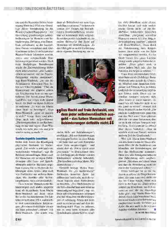 Vorschauseite 2: „Man ist nicht nur Patient, sondern auch ein Teil der Gesellschaft