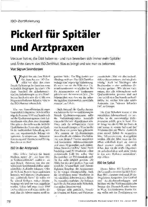 Vorschauseite 1: Pickerl für Spitäler und Arztpraxen