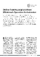 Vorschauseite 1: Online-Training zeigt positiven Effekt nach Operation krebskranker