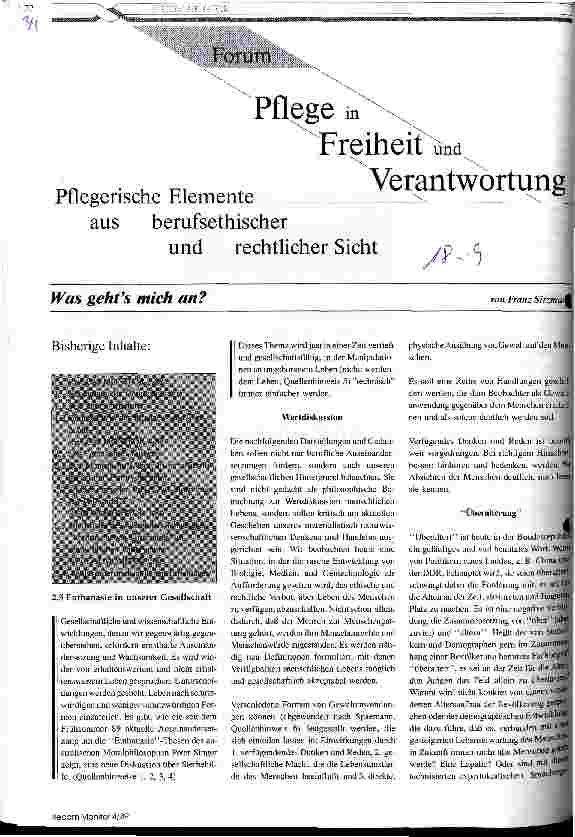 Vorschauseite 1: Pflegerische Elemente aus berufsethischer und rechtlicher Sicht