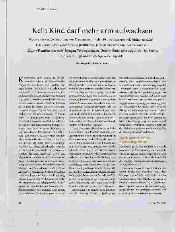 Vorschauseite 1: Kein Kind darf mehr arm aufwachsen
