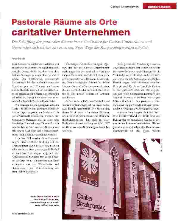 Vorschauseite 1: Pastorale Räume als Orte caritativer Unternehmen