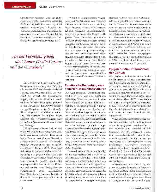 Vorschauseite 2: Pastorale Räume als Orte caritativer Unternehmen