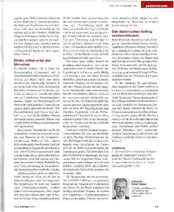 Vorschauseite 3: Pastorale Räume als Orte caritativer Unternehmen