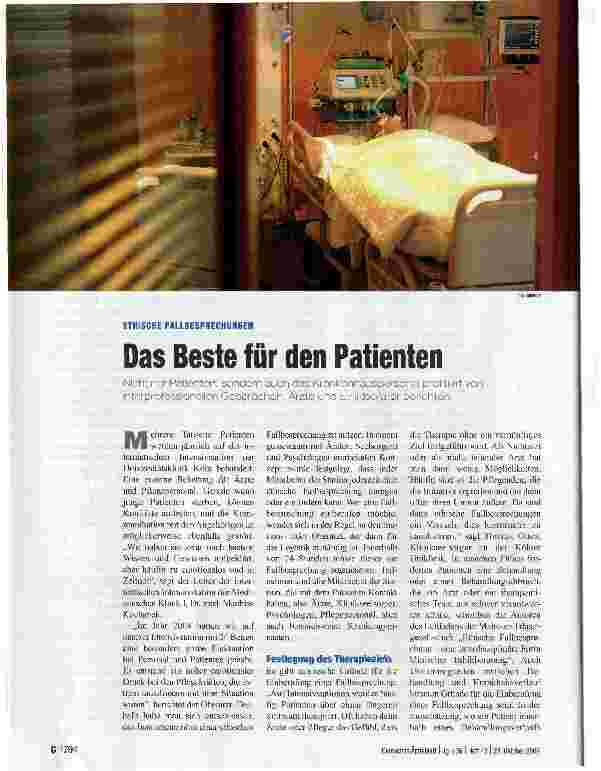 Vorschauseite 1: Das Beste für den Patienten
