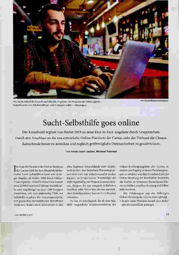 Vorschauseite 1: Sucht-Selbsthilfe goes online