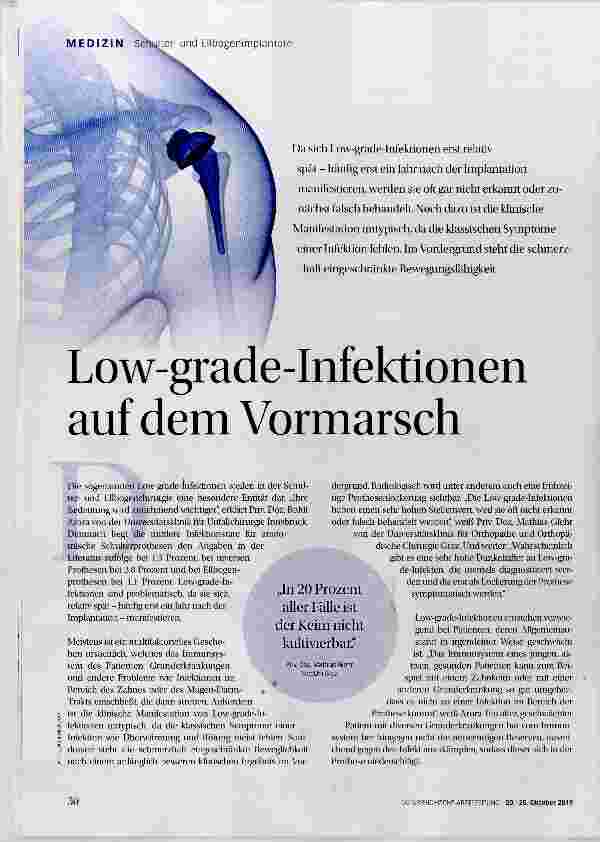 Vorschauseite 1: Low-grade-Infektionen auf dem Vormarsch