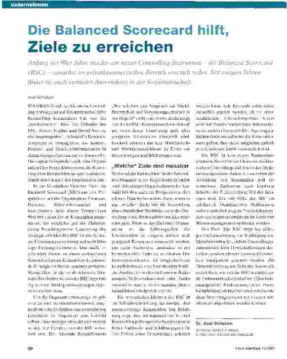Vorschauseite 1: Die Balanced Scorecard hilft, Ziele zu erreichen