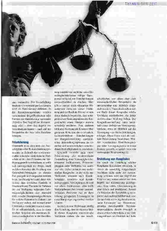 Vorschauseite 2: Rationalisierung, Rationierung und Priorisierung - was ist gemeint?