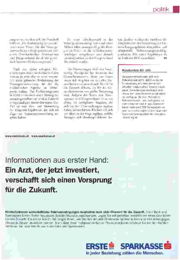 Vorschauseite 2: Vorsorge neu unter der Lupe