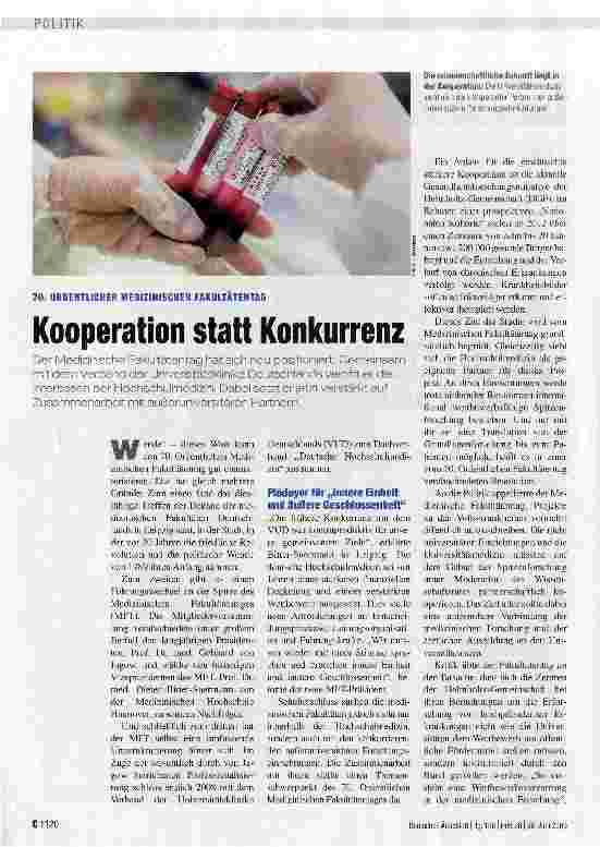 Vorschauseite 1: Kooperation statt Konkurrenz