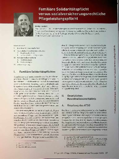 Vorschauseite 1: Familiäre Solidaritätspflicht versus sozialversicherungsrechtliche Pflegeleistungspflicht