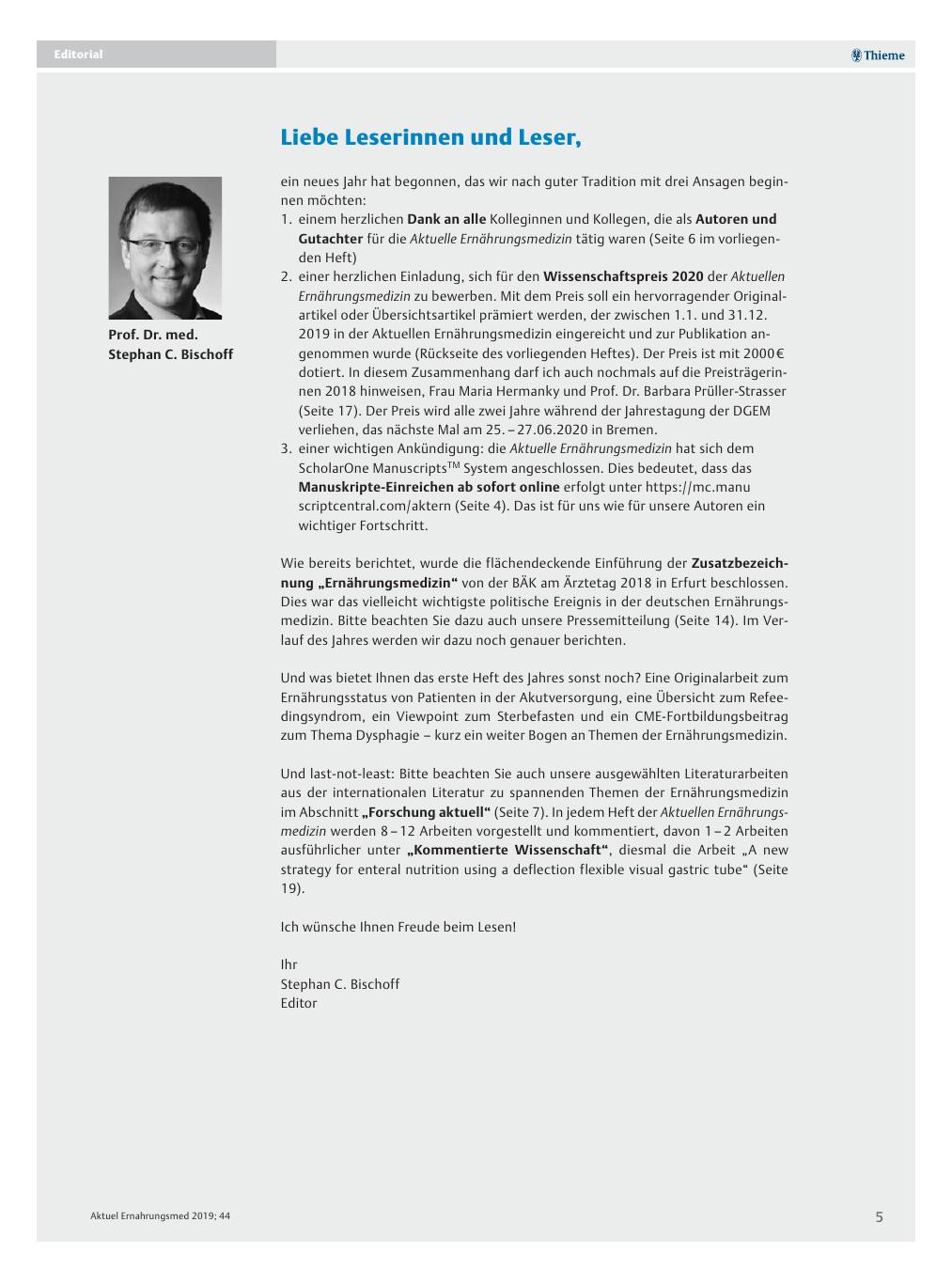 Vorschauseite 1: Liebe Leserinnen und Leser,