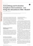 Vorschauseite 1: Entwicklung und Evaluation komplexer Interventionen - was bringt das aktualisierte MRC-Modell?