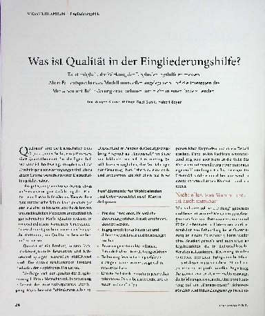 Vorschauseite 1: Was ist Qualität in der Eingliederungshilfe?
