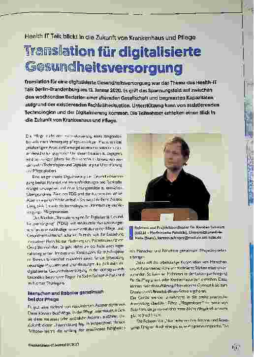 Vorschauseite 1: Translation: digitized healthcare provision