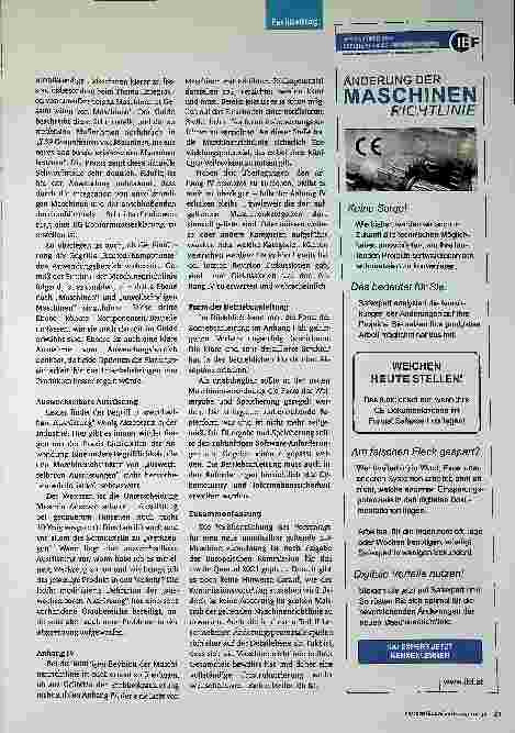 Vorschauseite 3: Revision Maschinenrichtlinie Rückblick und Ausblick