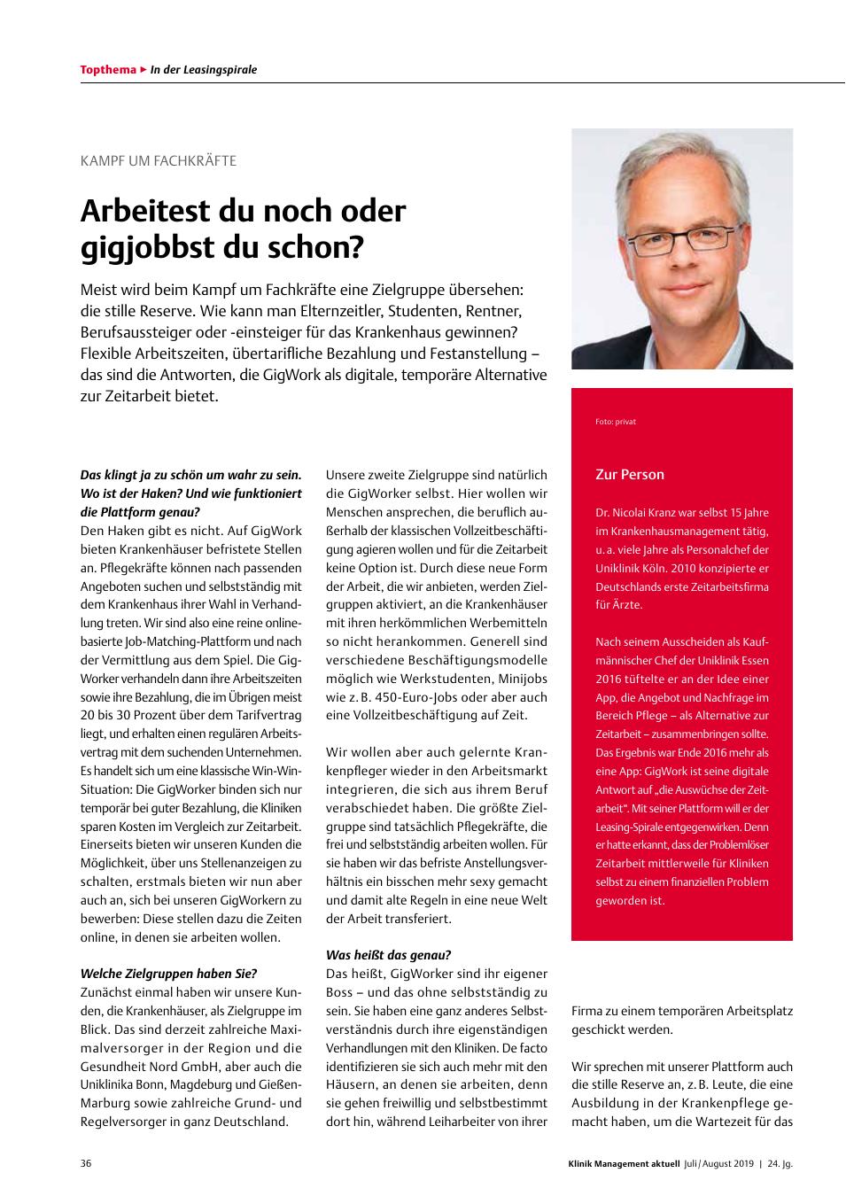 Vorschauseite 1: Kampf um Fachkräfte: Arbeitest du noch oder gigjobbst du schon?