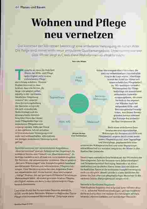 Vorschauseite 1: Wohnen und Pflege neu vernetzen
