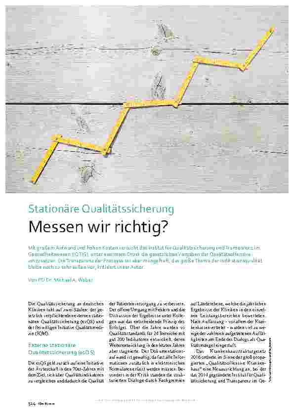 Vorschauseite 1: Stationäre Qualitätssicherung: Messen wir richtig?