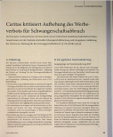 Vorschauseite 1: Caritas kritisiert Aufhebung des Werbeverbots für Schwangerschaftsabbruch.