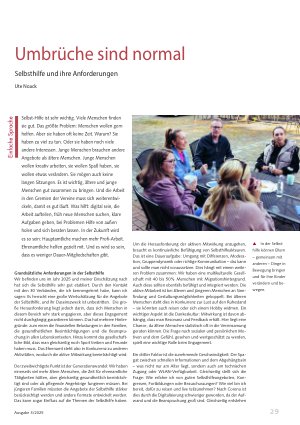 Vorschauseite 1: Umbrüche sind normal Selbsthilfe und ihre Anforderungen