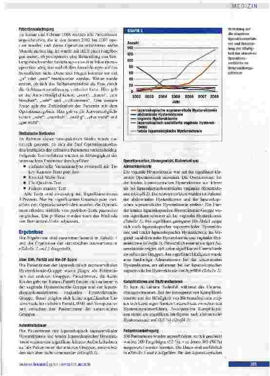 Vorschauseite 3: Hysterektomie - ein Vergleich verschiedener Operationsverfahren
