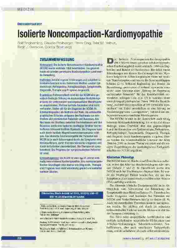 Vorschauseite 1: Isolierte Noncompaction-Kardiomyopathie