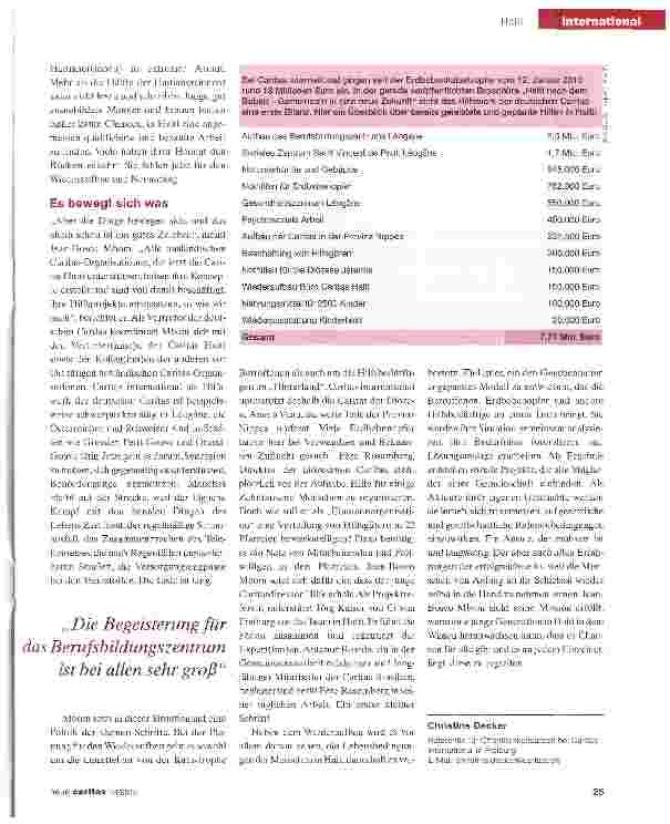 Vorschauseite 2: „Es gibt die Hoffnung auf ein anderes und besseres Haiti
