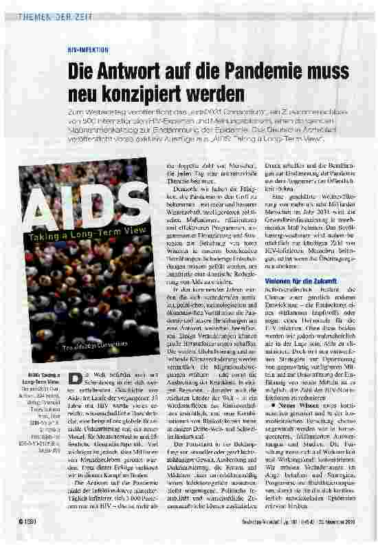 Vorschauseite 1: Die Antwort auf die Pandemie muss neu konzipiert werden
