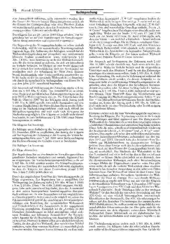 Vorschauseite 2: Bezugnahme auf ausländische Zulassung eines Medikaments nach Ablauf der Mängelbeseitigungsfrist nicht mehr möglich