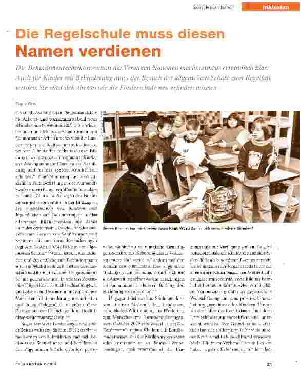 Vorschauseite 1: Die Regelschule muss diesen Namen verdienen