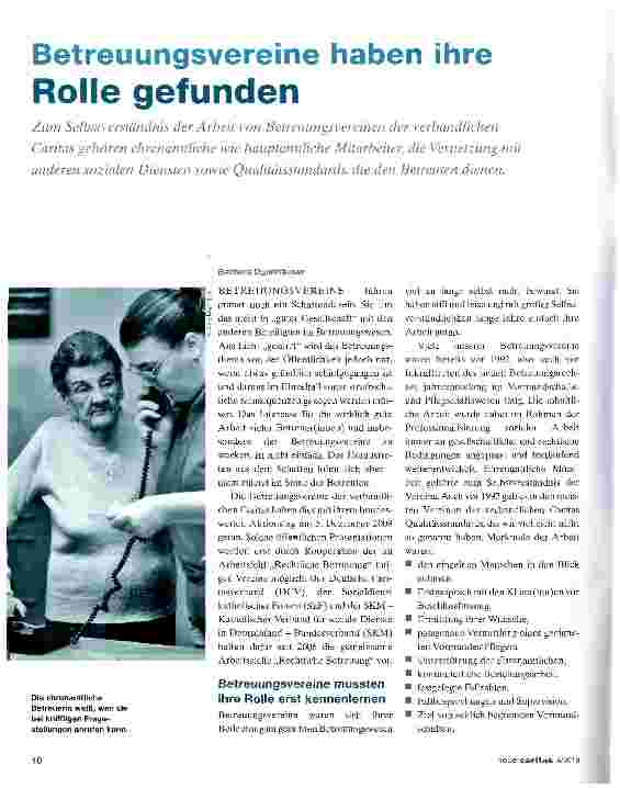 Vorschauseite 1: Betreuungsvereine haben ihre Rolle gefunden