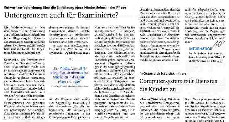 Vorschauseite 1: Untergrenzen auch für Examinierte?
