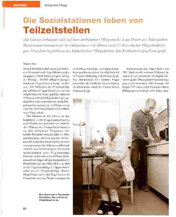 Vorschauseite 1: Die Sozialstationen leben von Teilzeitstellen