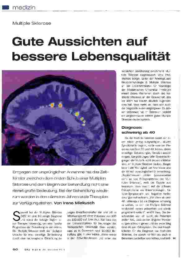 Vorschauseite 1: Gute Aussichten auf bessere Lebensqualität
