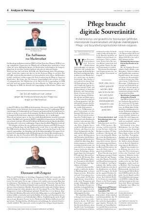 Vorschauseite 1: Pflege braucht digitale Souveränität