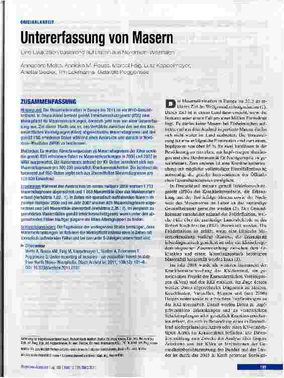 Vorschauseite 1: Untererfassung von Masern