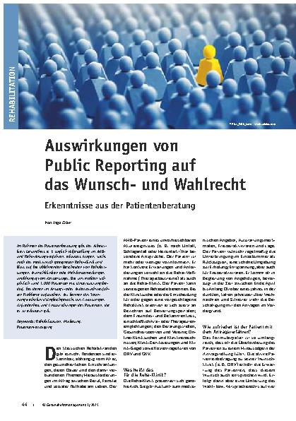 Vorschauseite 1: Auswirkungen von Public Reporting auf das Wunschund Wahlrecht
