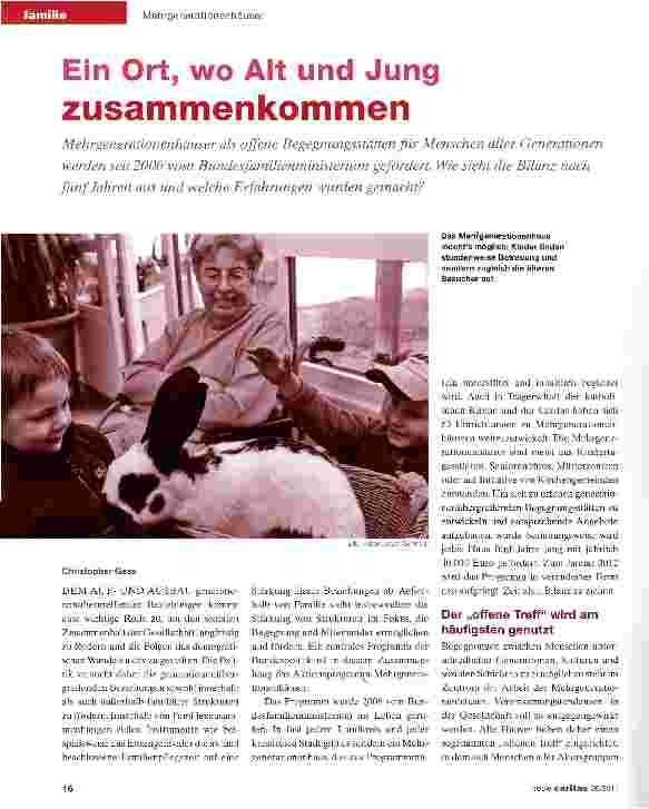 Vorschauseite 1: Ein Ort, wo Alt und Jung zusammenkommen