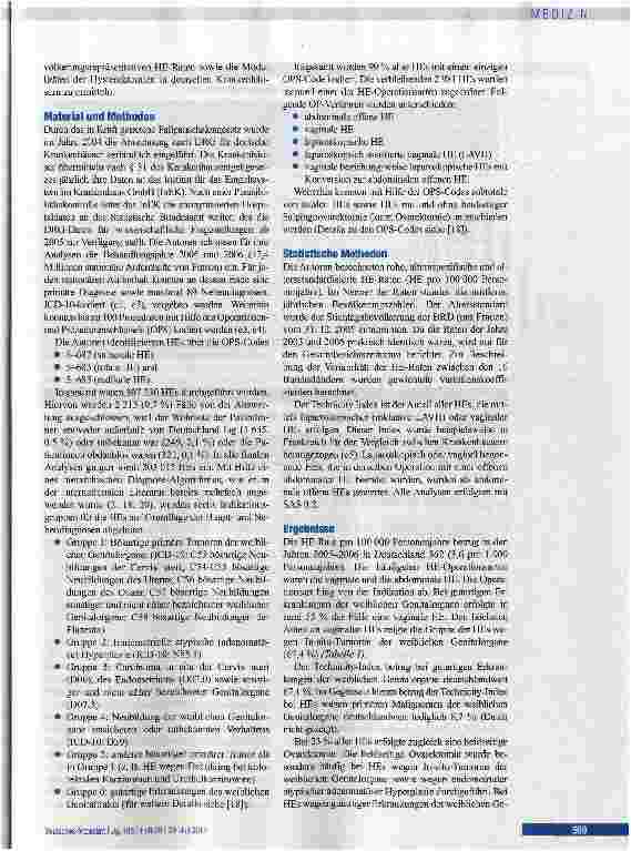 Vorschauseite 2: Hysterektomien in Deutschland
