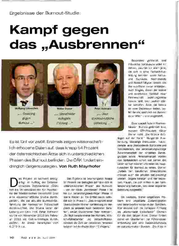 Vorschauseite 1: Kampf gegen das „Ausbrennen